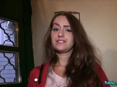 Brunette with big boobs fucked in a cellar