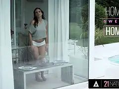 21 naturals - gorgeous dark haired azure angel gets hot Cum In Mouth after sensual nail