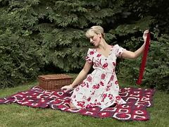 Blonde, Fétiche, Lingerie, Masturbation, Nylon, Solo, Jouets, Rétro ancien