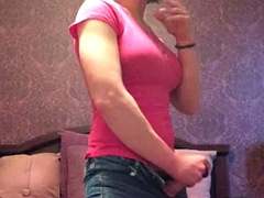 아마추어, 큰 가슴, 옷입고하기, 수음, 성전환자, 혼자, 젖가슴