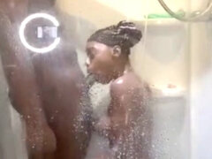 Snaeaking in My Ebony Stepsisters Shower