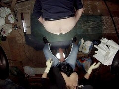 Dominate woman humiliates with safe word in femdom scenario