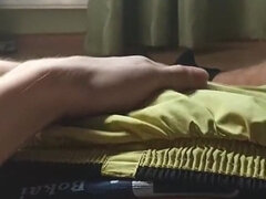 Guy Fondles Dick Through Panties, Skinny Guy