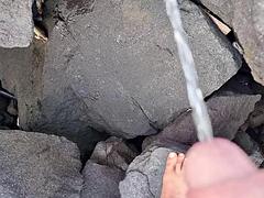 Amateur, Grosse bite, Tir de sperme, Européenne, Italienne, Masturbation, De plein air, Solo