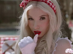 Blondína, Creampie, Péro, Dávenie, Vonku, Jazdectvo, Stockings, Hračky