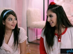 Girlsway classical sleepover with Gina Valentina and Gianna Dior