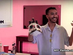 アジア人, フェラチオ, 茶髪の, フォアサム, グループ, パーティ, 小柄, 現実