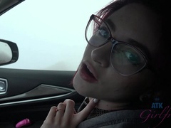 Amateur, Papá, Novia, Pajear, Al aire libre, Pov, Público, Fumando