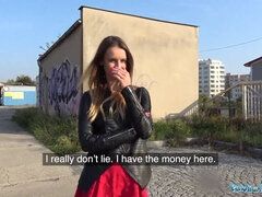 Nasty amateur gets her pantyless pussy pounded hard in public by stranger on public agent