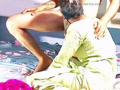 Indian teen in newlywed salwar kameez surprises with deepthroat blowjob