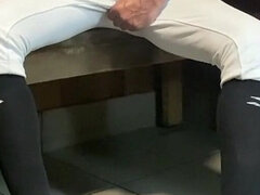 Buff Jacked Jockdad87 Edges in Baseball Gear in the Sauna