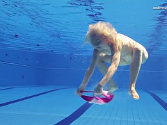 비키니, 금발의, 유럽인, 풀, 혼자, 운동, 청소년, 수중