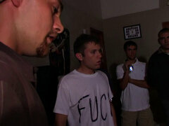 Blindfolded str8 stud fucked by frat in voyeur action