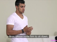 Leie, Blasen, Paar, Aufs gesicht abspritzen, Frau, Frau frau mann, Masturbation, Büro