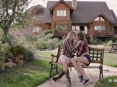 Sexy Summer Camp - Kenna, Madi Meadows - young lesbians make love outdoors