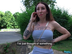 Amerikansk, Røv, Store bryster, Brunette, Udendørs, Pov, Offentlig, Fisse