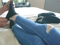 素人, イギリス人, カップル, 足, 自家製, マッサージ