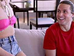 Teen stepsisters Aria Valencia wet pussy filled with big cock stepbrothers