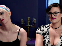 Submissive babes sharing their strict doms dick