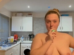 Inexperienced teen gets naked while cleaning - Stepmom and stepsister join in!