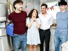 Liv Revamped opens her holes for three massive sausages
