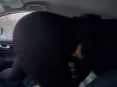 Blonde girl Angie Lynx fucked and creampie in the car at a famous ski station