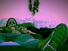 Halloween Fishnet Footjob Solejob With Spankmyfeet