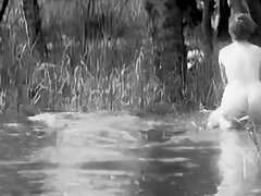 미인, 큰 엉덩이, 큰 가슴, 흑갈색 머리, 유럽인, 나이든, 나체의