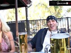 Busty Blonde Waitress Bimbo Candy Manson Gets Drilled