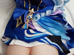 The Kinky Furina From Genshin Impact Prefers Aether's Nutritious Cum, Which Is Supposed to End up in Her Shaved Pussy