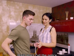 デカパイ, 茶髪の, 毛深い, 熟年, 母, オマンコ, ロシア人, 垂れ乳