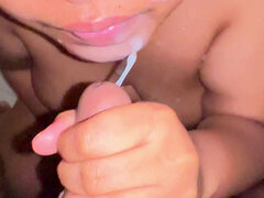 Enthousiasteling, Grote lul, Pijpbeurt, Sperma shot, Kantoor