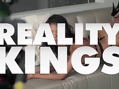 Stephanie West, Lenna Lux & Jake Adams in a smoke-filled reality kings video