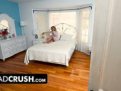 Step-mom can't resist step-daughter's throbbing shaft - European threesome with bare boobs flashing