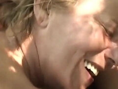 ブロンド, フェラチオ, イく瞬間, お婆さん, 熟年, アウトドア, オッパイの
