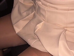 Amateur, Gros seins, Fait maison, Cuir, De plein air, Public, Jupe, Jarretelles