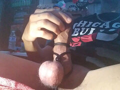 Squeezing My Balls While I Stroke My Lasso'd Cock Until Waterfall of Cum