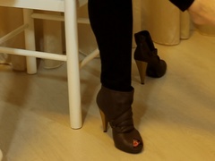 Piedi, Capellona, Tacchi, Lingerie, Masturbazione, Naturale, Figa, Solo