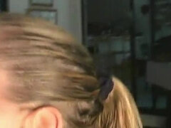 Blondin, Par, Creampie, Sperma shot, Ansiktsbehandling, Enorm, Mager, Fru