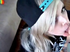 Blowjob from emo blonde