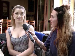 Sexy blonde finds random guy on street
