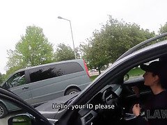 Hot brunette Leanne lace caught trying to steal car & fucked hard by officer in reality clip