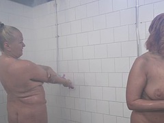 체코인, 유럽인, 여자친구, 그룹, 하드코어, 나이든, 공개적인, 샤워