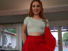 Ginger sweetie Cleo Clementine satisfies her hunger for cum