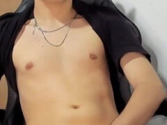 Latin Boy Jerking off While Smoke