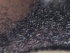 Schwarz, Frau, Behaart, Selbstgemacht, Masturbation, Nippel, Muschi, Solo