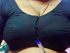 Ældre lækkre kvinde, Par, Hjemmelavet, Indier, Ældre kvinde, Brystvorter, Bryster