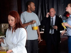 Beauty redhead Janet Mason is enjoying intensive pound so much