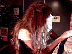 Stewardess Madelyn Marie pummels the Pilot