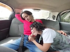 Cindy Luna's First Car Fuck - Almost Caught By Cops - Blowjob & Cum in Mouth